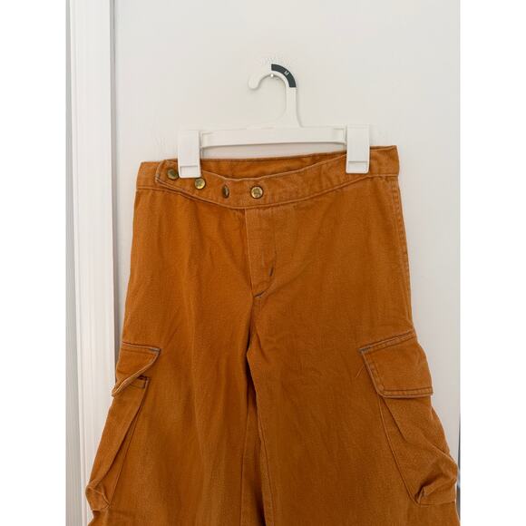 Vintage Roosert 70s Flare Orange/Rust Brown Cargo Pocket Flares - Picture 4 of 9